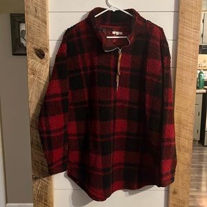 Maurice’s Sherpa 1x Plaid Pullover Sweatshirt Women’s